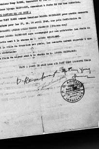 Django Reinhardt Contrat d'engagement en Belgique 1943 - Django Reinhardt Contrat d'engagement en Belgique - JMP