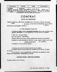Django Reinhardt - Contrat d'engagement 1944 - Contrat d'engagement Django Reinhardt avec Gerard Leveque - JMP