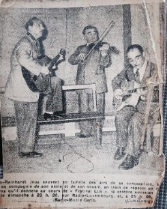 Django Reinhardt avec son oncle Eugène Salvator Vees et son cousin Eugène Vees Django Reinhardt avec son oncle Eugène 